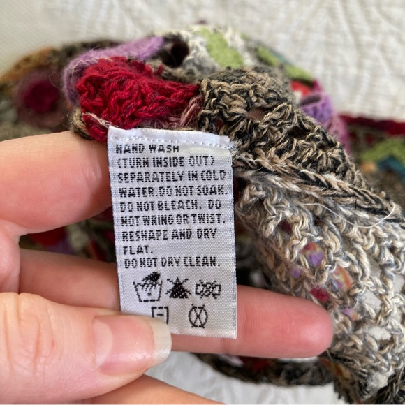 Y2K crochet cardigan sweater Marissa Christina 3D artsy floral fairy festival M - Picture 10 of 11